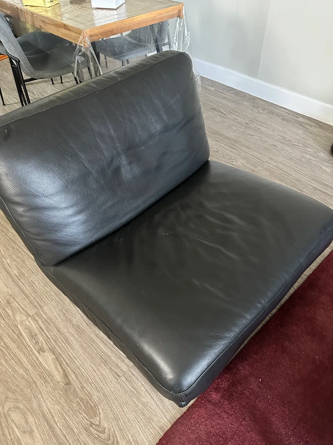 Black Leather Sofa and Lounge Chair image indicator(3)