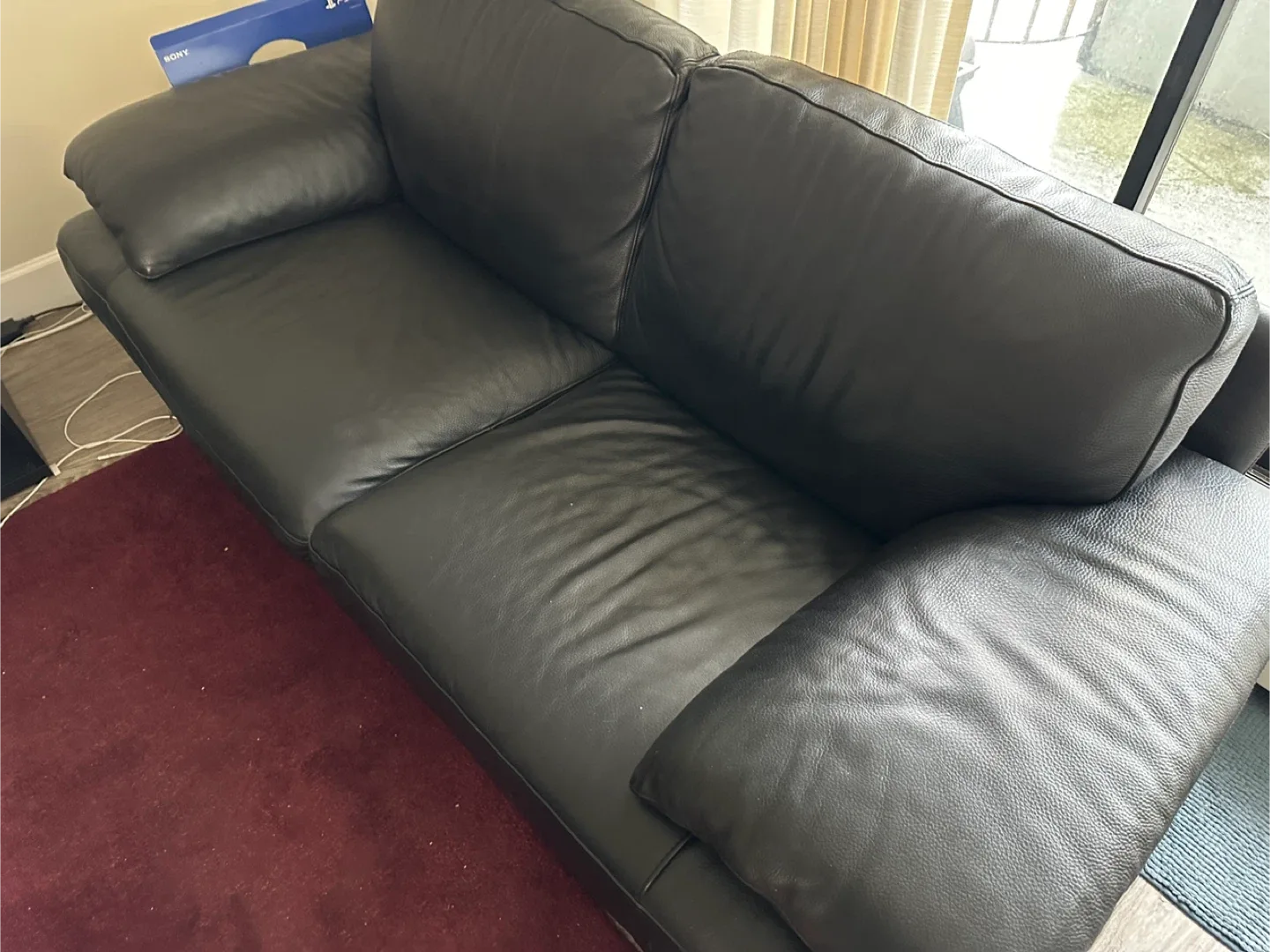 Black Leather Sofa and Lounge Chair image indicator(2)