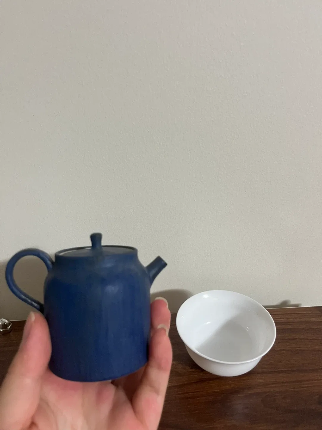 Mini Blue Tea Pot with White Cup image indicator(2)