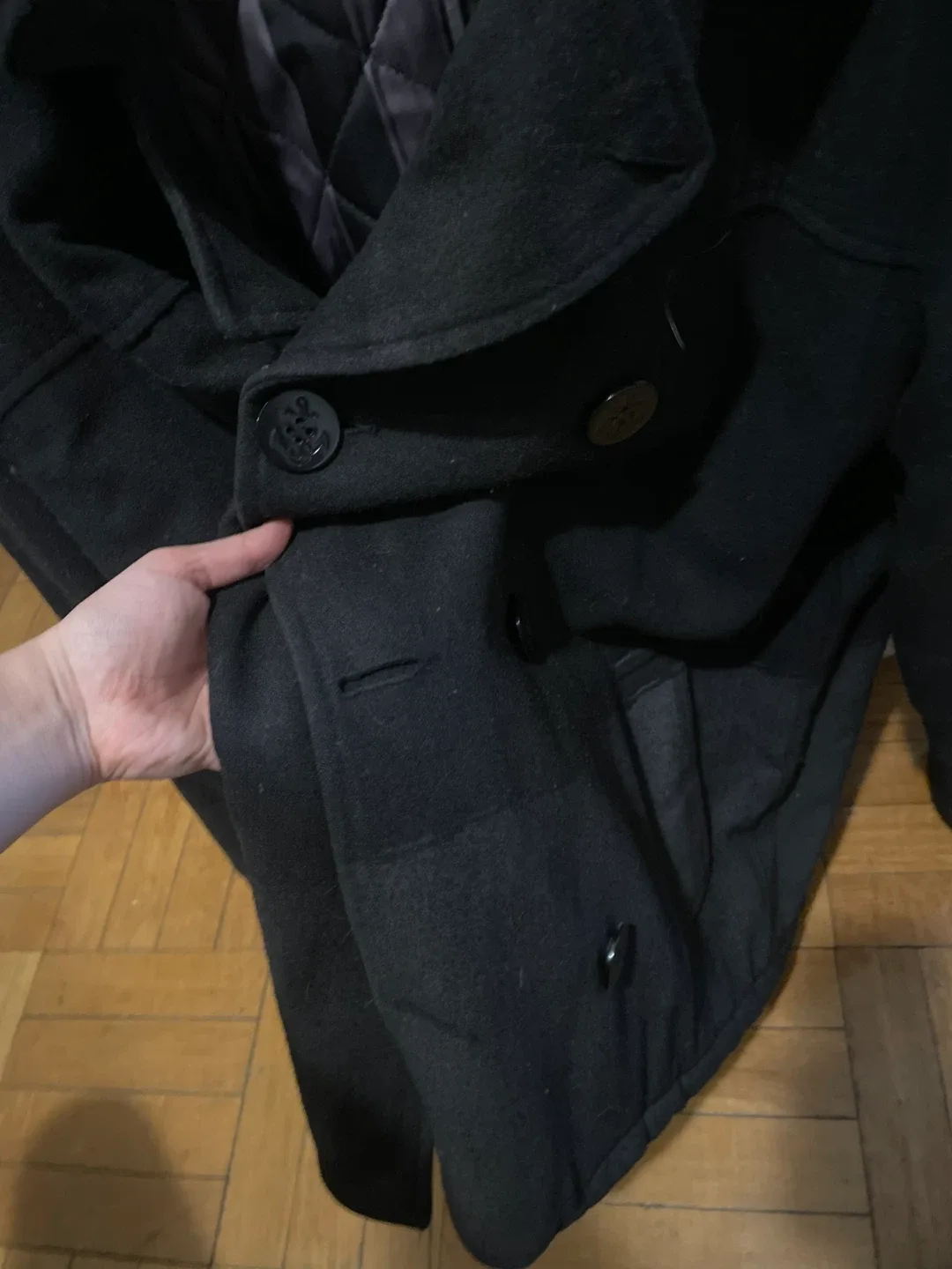Nixon Black Wool Blend Coat - Size Large image indicator(3)