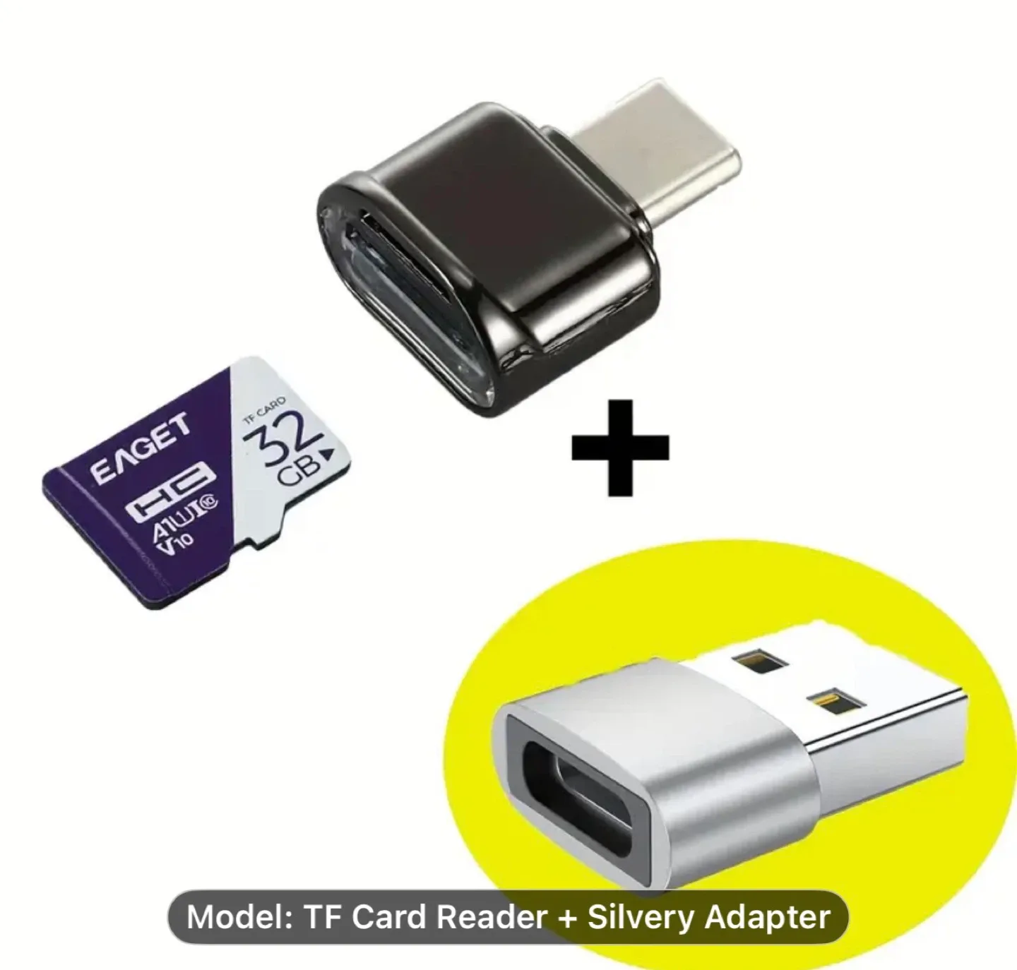 2pack TF card reader Silvery USB C to USB adapter image indicator(3)