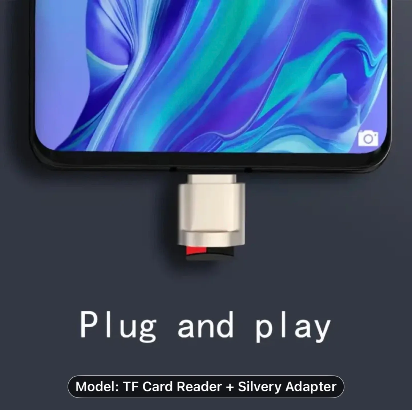 2pack TF card reader Silvery USB C to USB adapter image indicator(5)