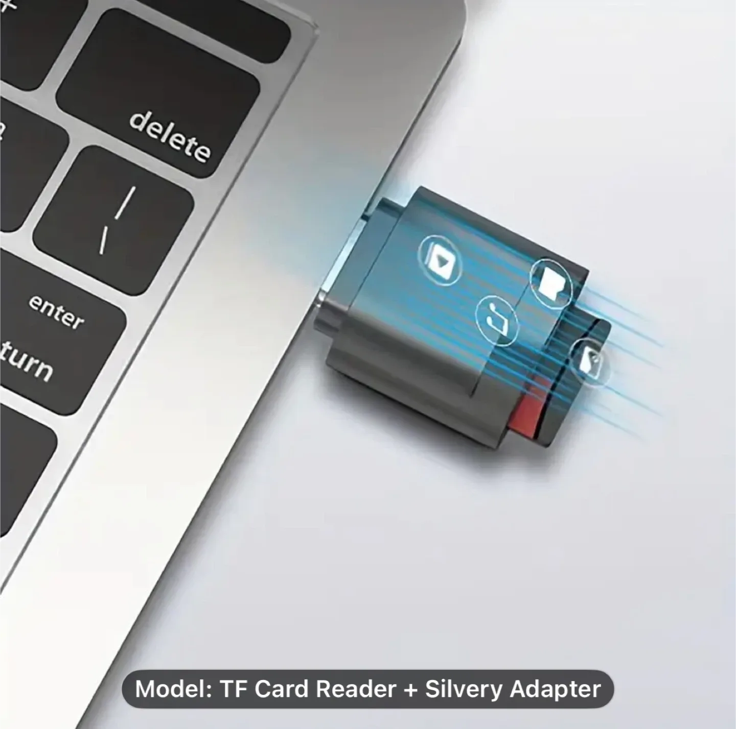 2pack TF card reader Silvery USB C to USB adapter image indicator(2)