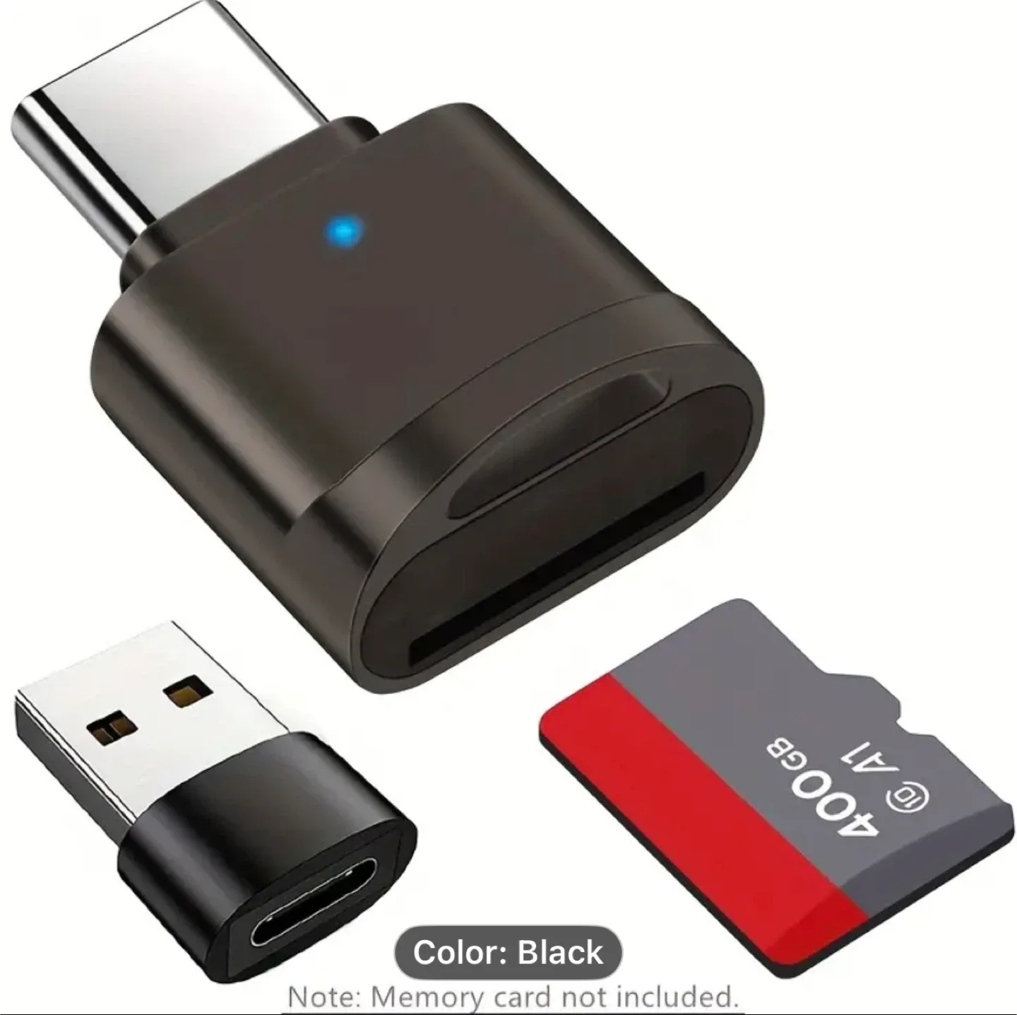 2pack TF card reader Silvery USB C to USB adapter image indicator(6)