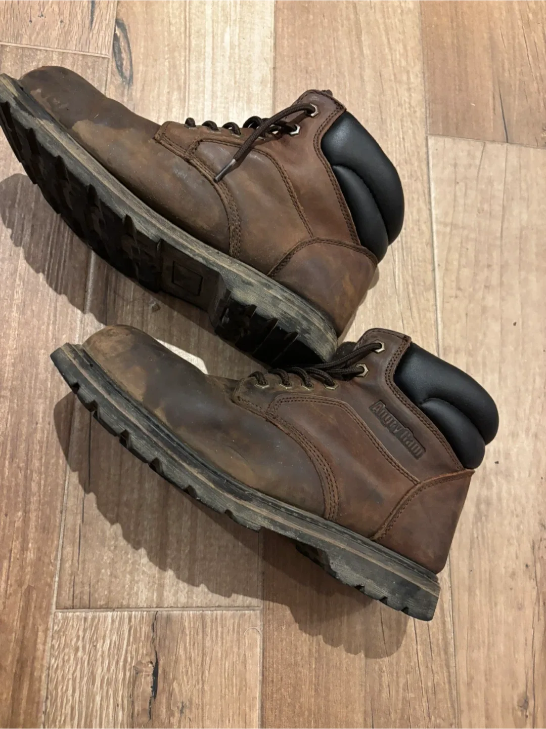 Angry Han Brown Leather Work Boots image indicator(2)