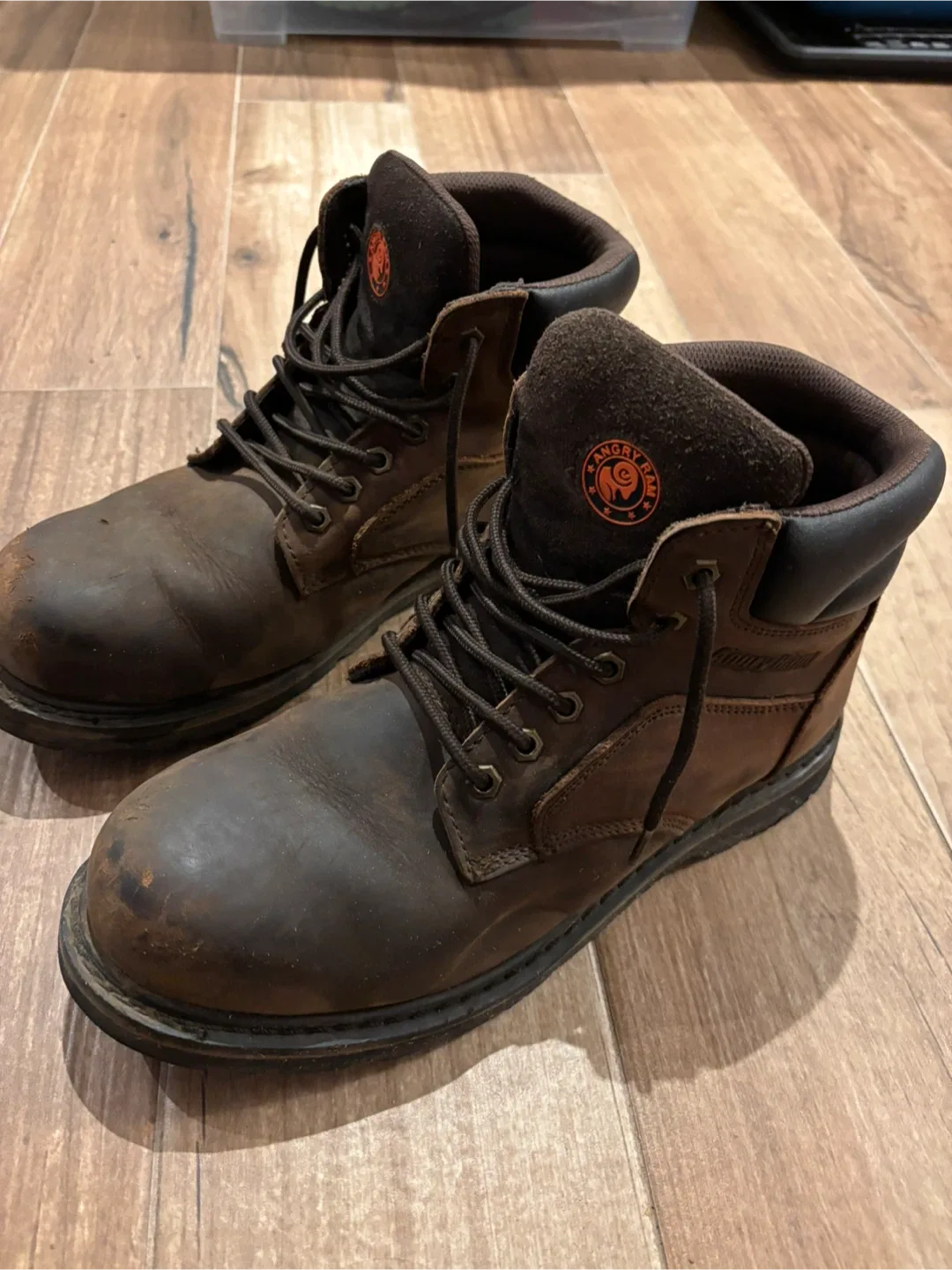 Angry Han Brown Leather Work Boots image indicator(3)