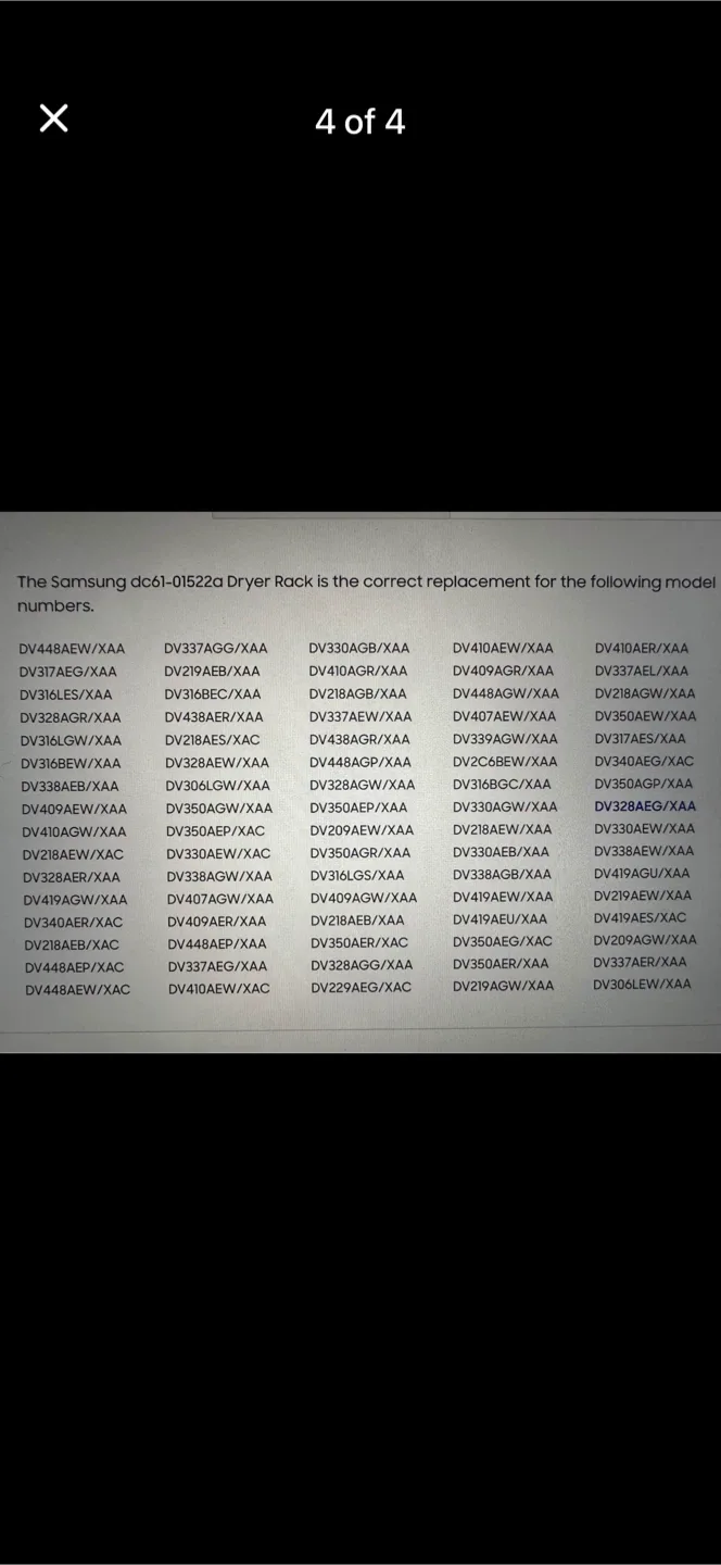 Samsung Dryer Rack DC61-01522A image indicator(4)