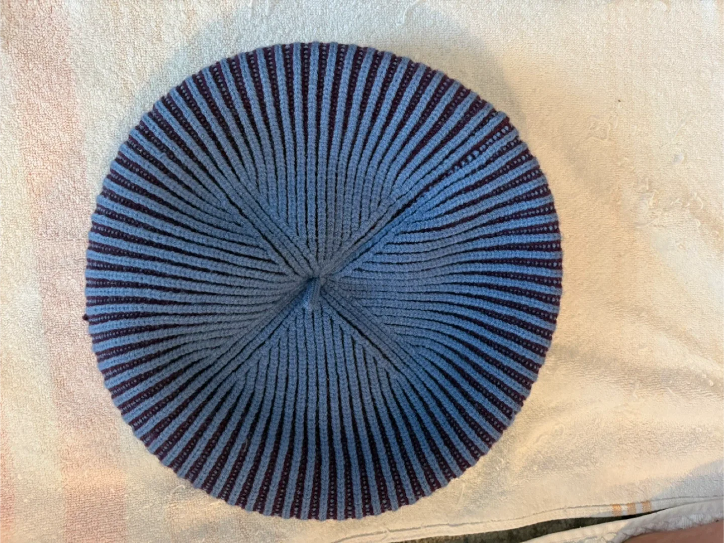 Zara Knitted Beret - Blue & Purple