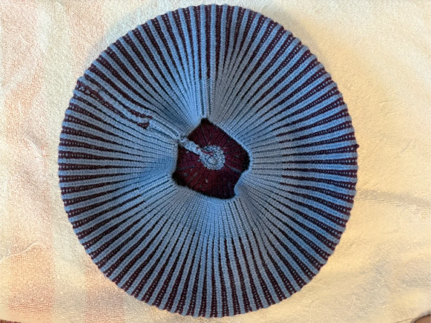 Zara Knitted Beret - Blue & Purple image indicator(2)