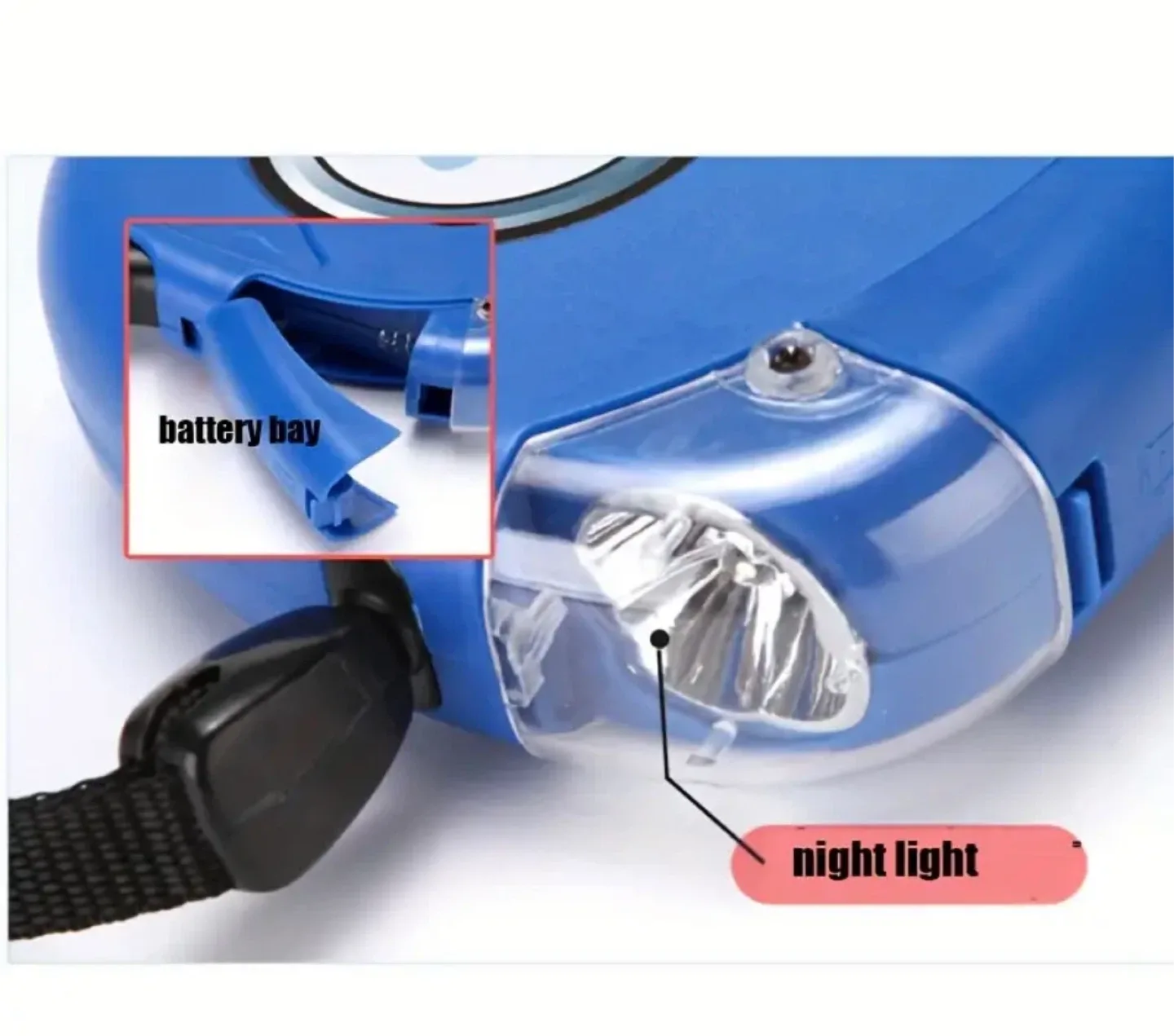 Retractable Dog Leash with Flashlight & Waste Bag image indicator(3)