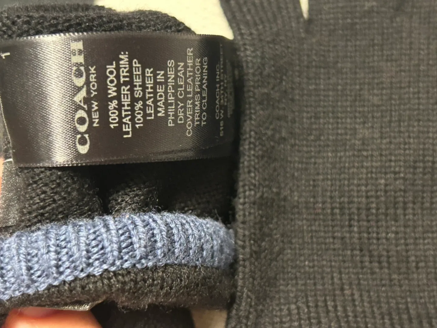 Coach Gloves - Black with Blue Trim image indicator(8)