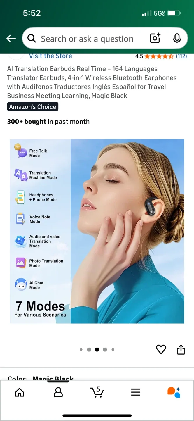 INSSISAIN AI Translation Earbuds - Magic Black image indicator(3)