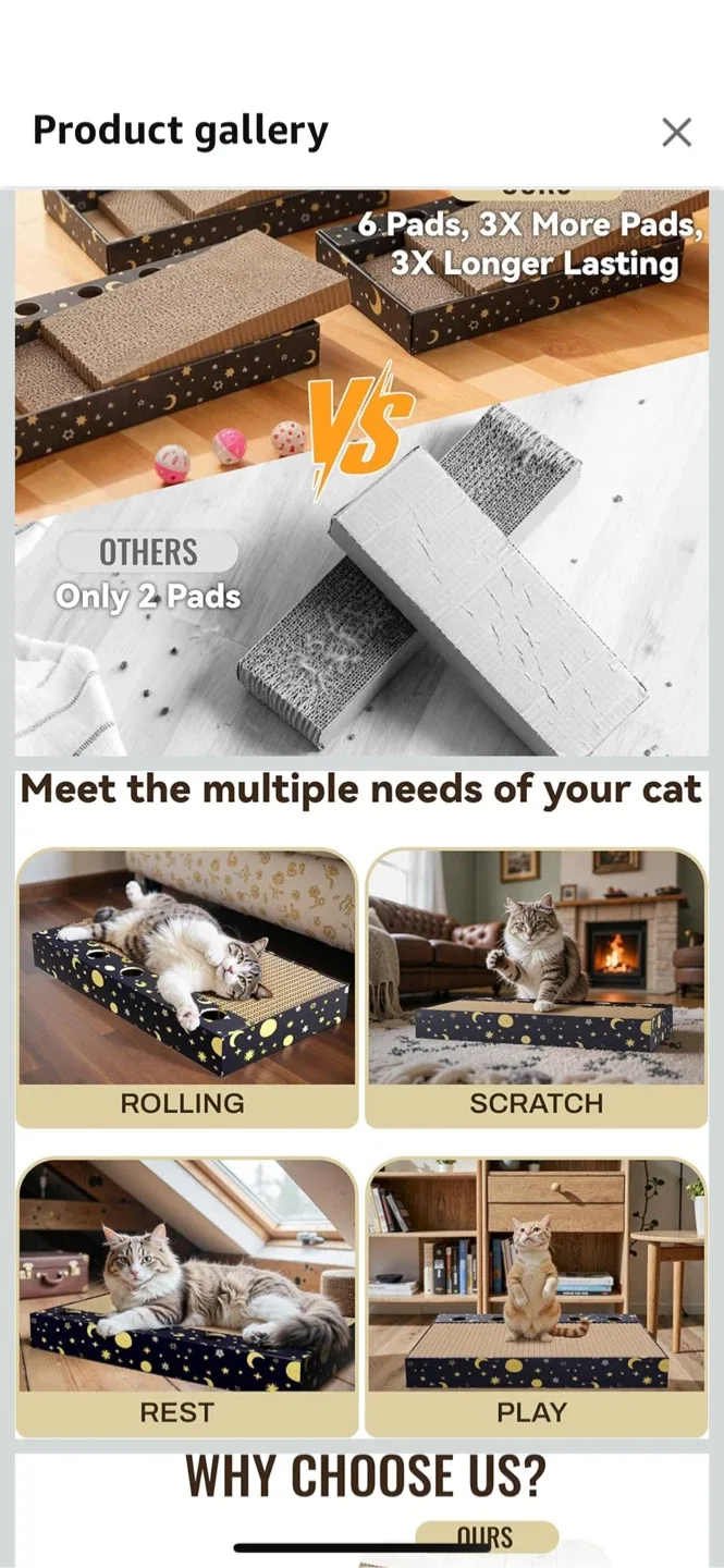 Cat Scratch Pad with Toy Ball image indicator(2)