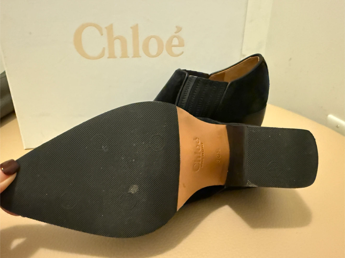 Chloé Black Suede Ankle Boots Size 36.5 - photo 2