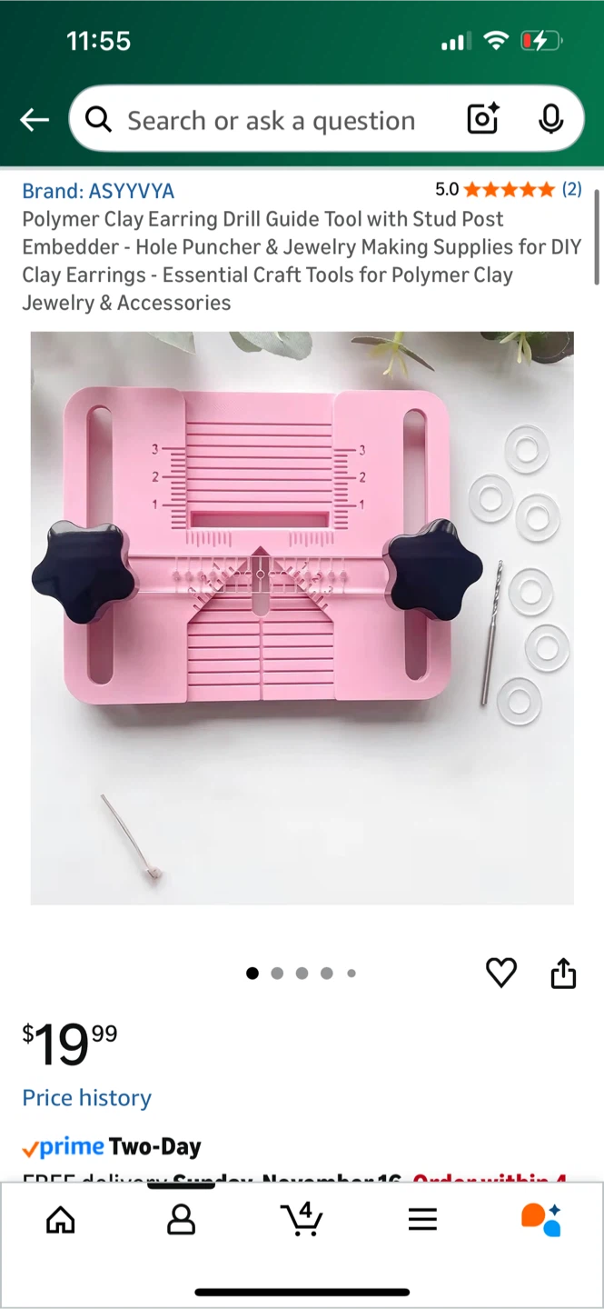 Polymer Clay Earring Drill Guide Tool