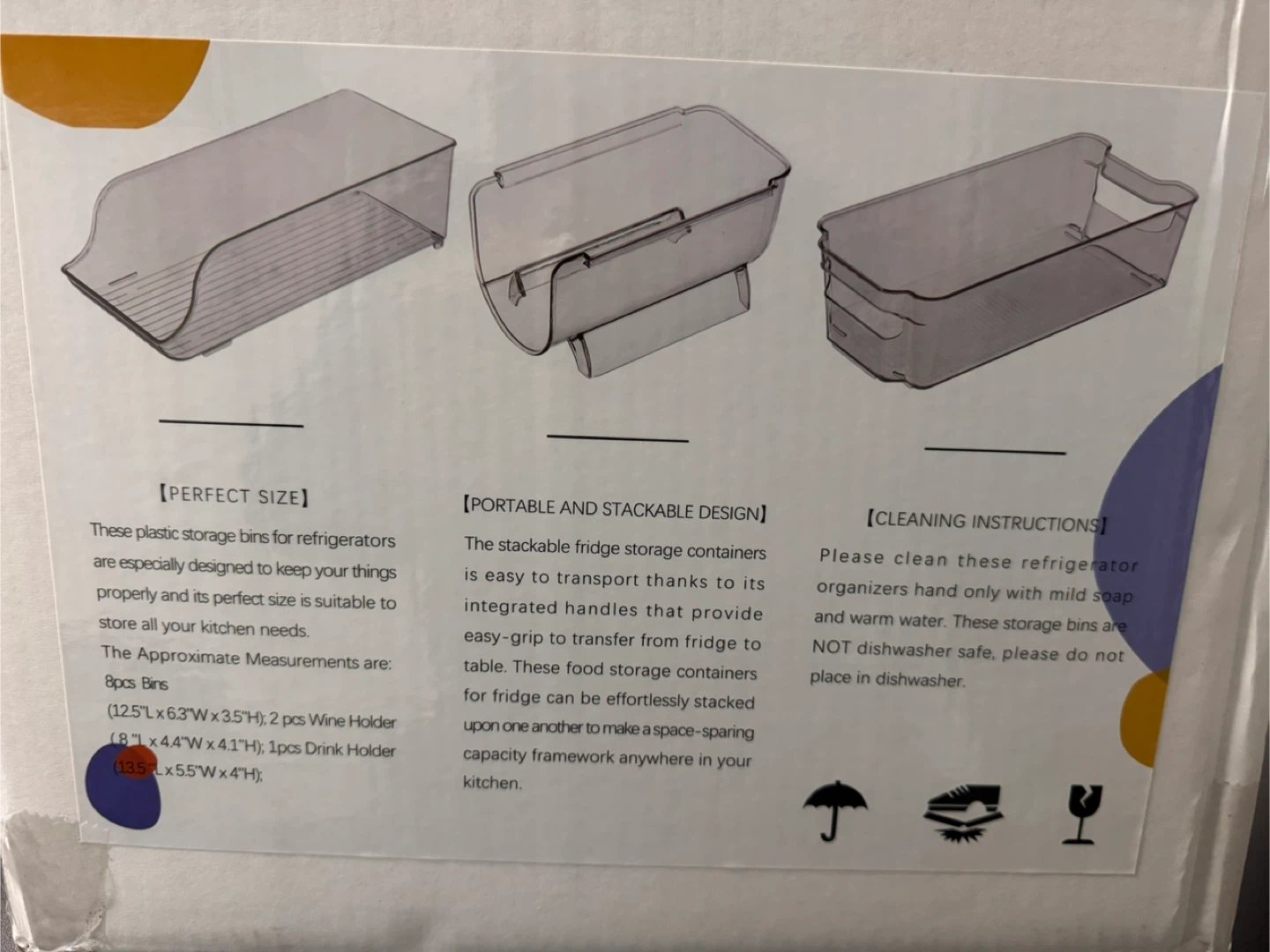 Clear Fridge Organizer Bins - 11 Piece Set NEW - photo 2