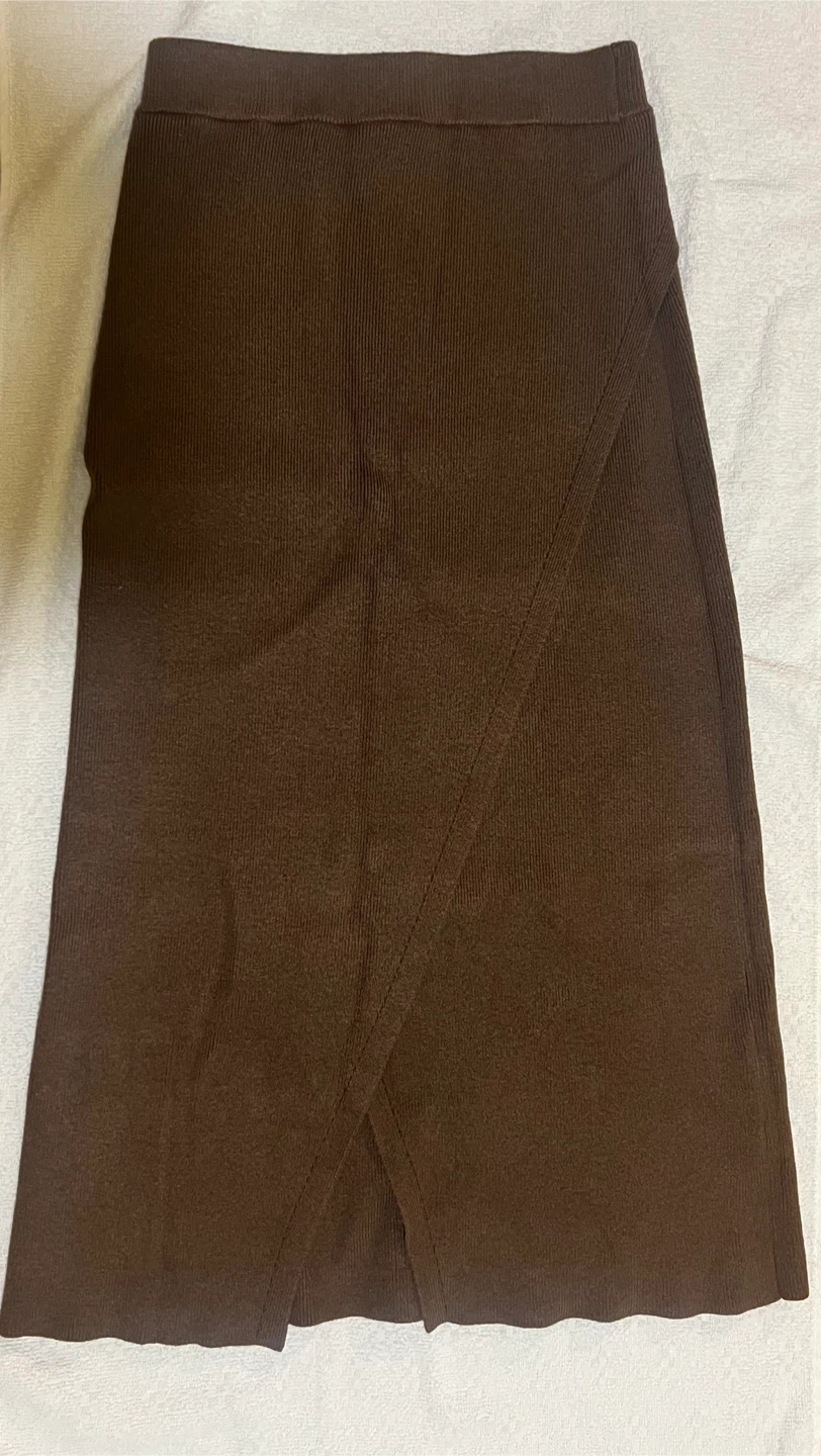 Zara Brown Knit Skirt - Size S
