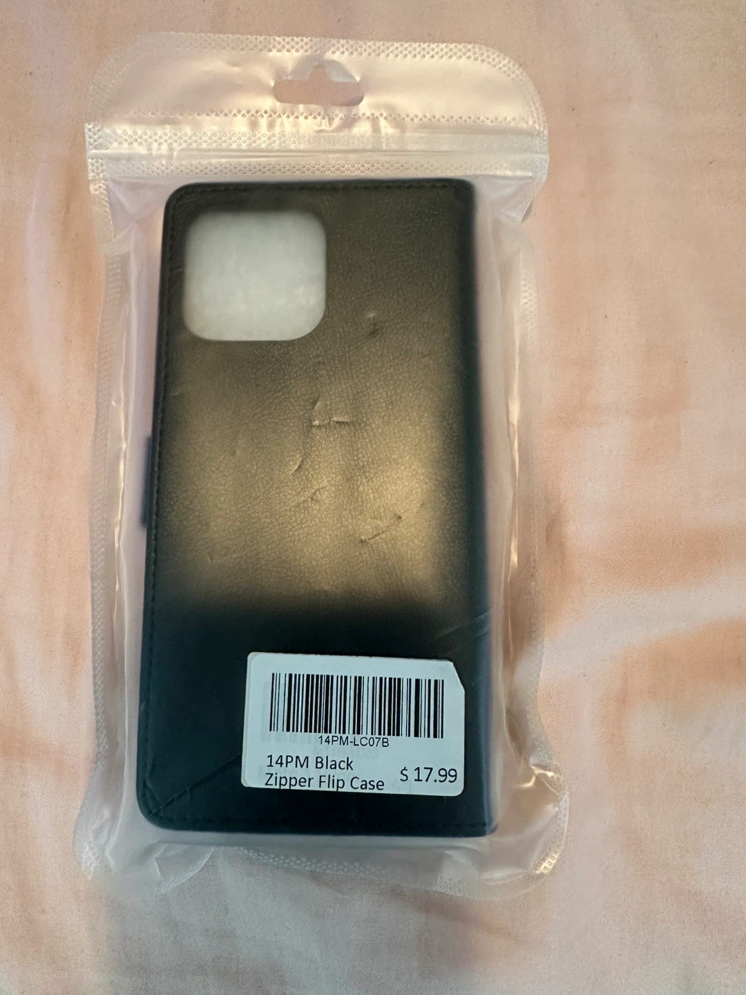 New 14 Pro Max Black Zipper Flip Case - photo 2