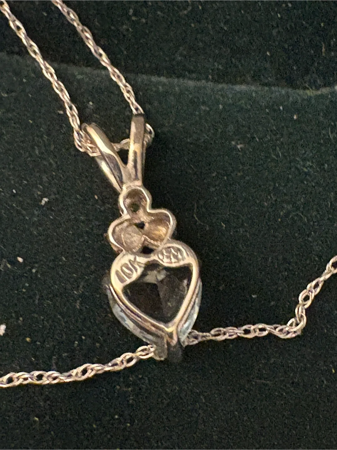 10k Heart  Necklace genuine Aqua image indicator(4)