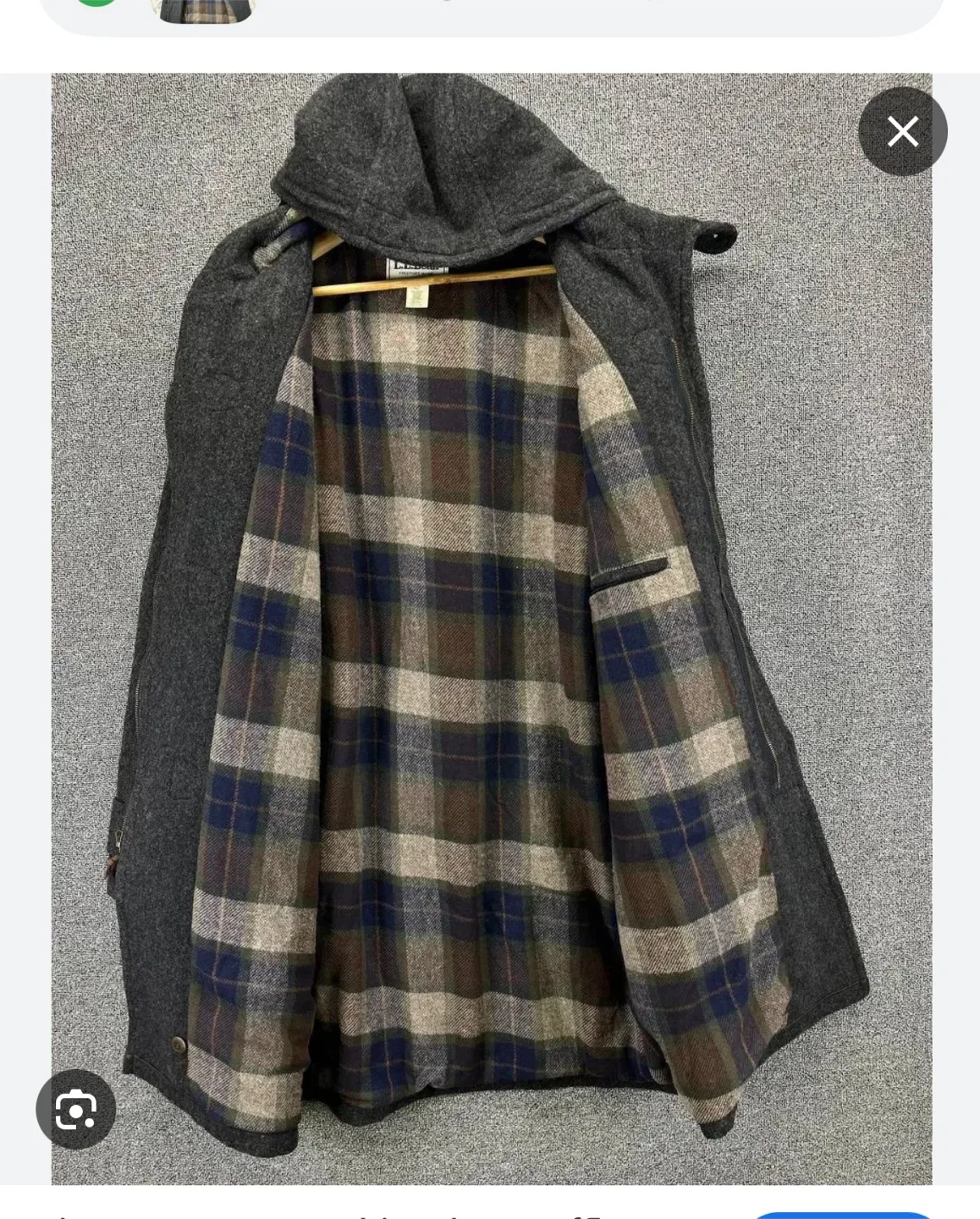 L.L.Bean Gray Wool Duffle Coat thumbnail