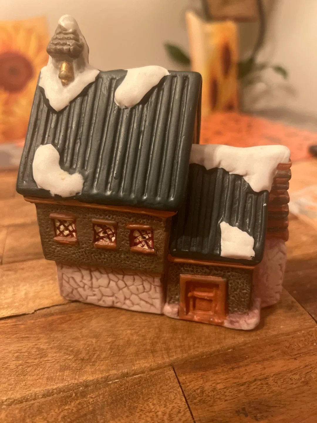 Vintage Christmas Schoolhouse Figurine