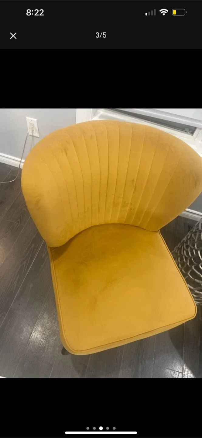 Set of 2 Accent Chairs - Mustard Yellow image indicator(3)