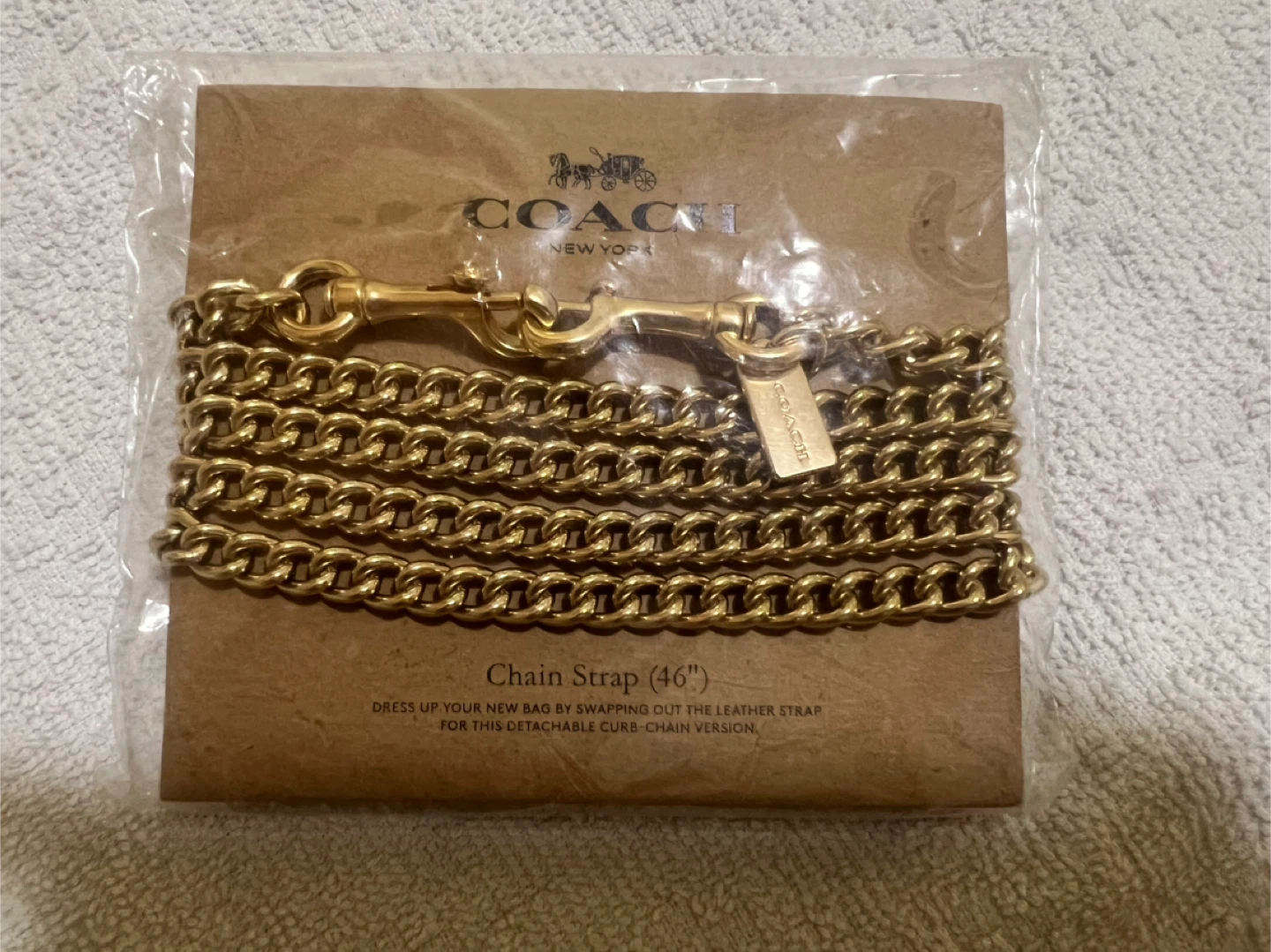 New Coach Gold Chain Strap (46")
