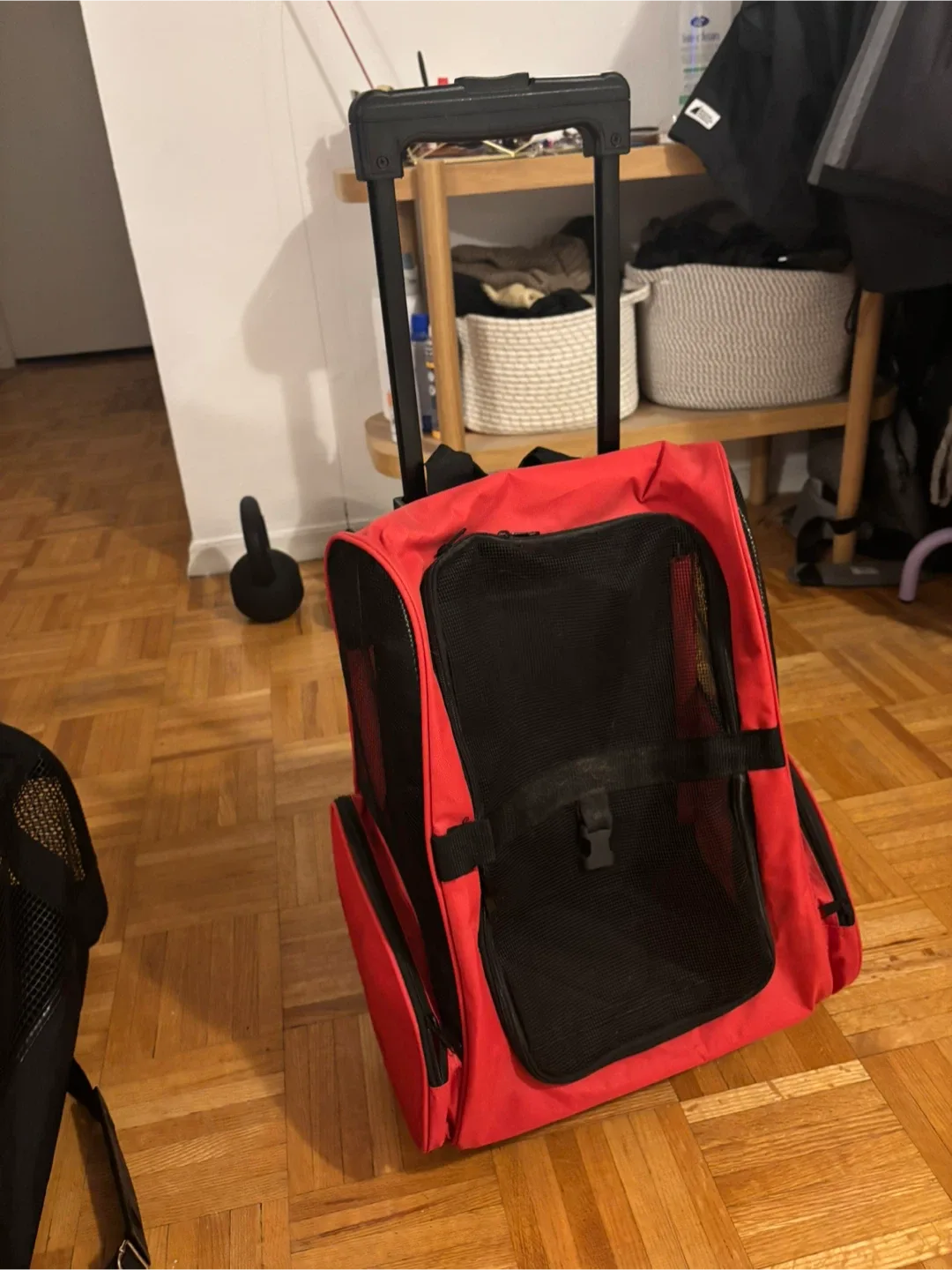 Red Wheeled Pet Carrier Backpack