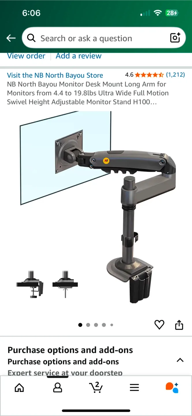NB North Bayou Monitor Desk Mount H100 image indicator(2)
