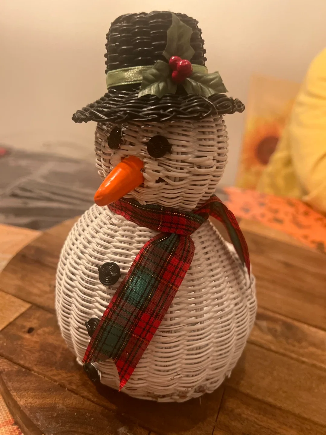 Wicker Snowman Basket