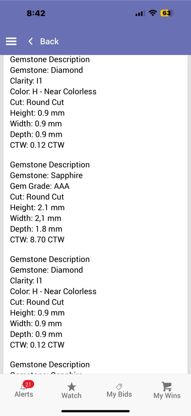 Sapphire & Diamond Sterling Silver Necklace image indicator(3)