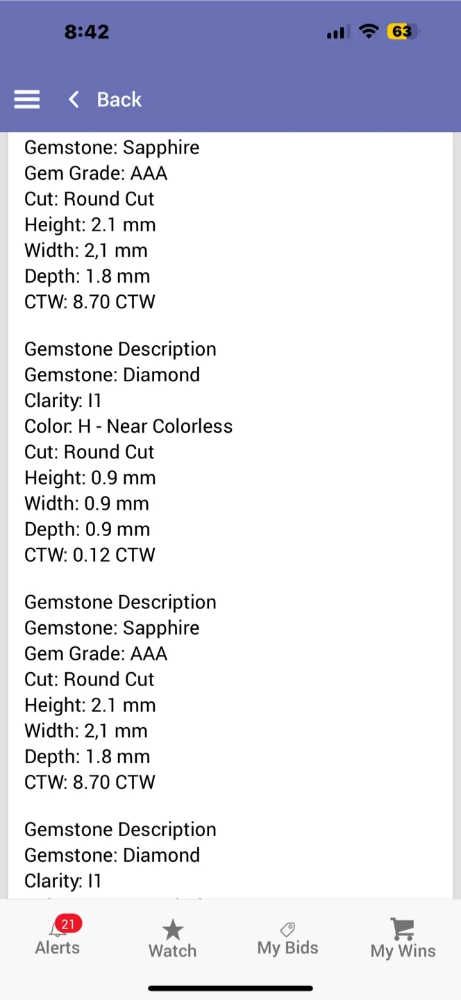 Sapphire & Diamond Sterling Silver Necklace image indicator(2)