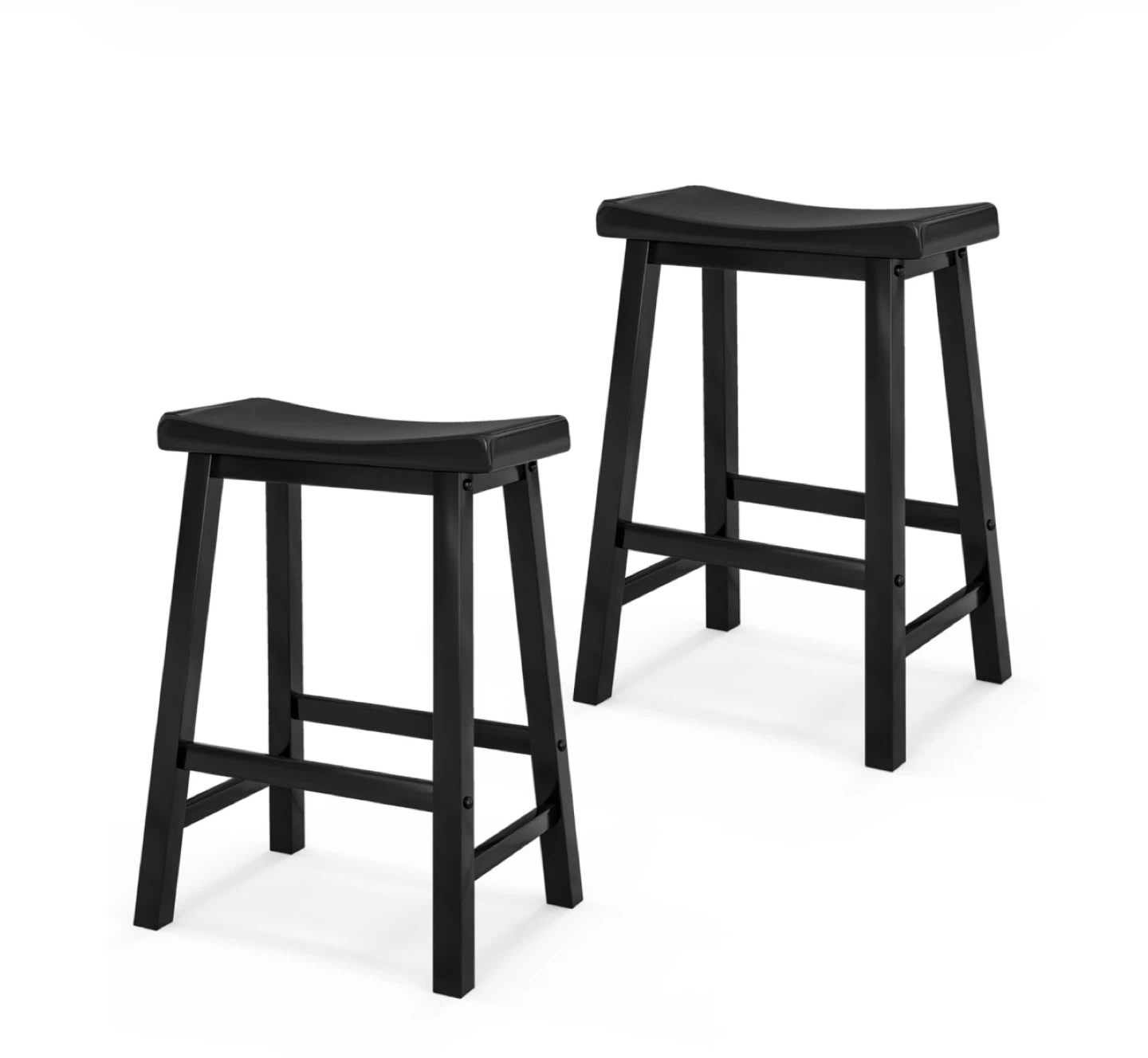 Set of 2 Black Saddleback Stool - Counter Height