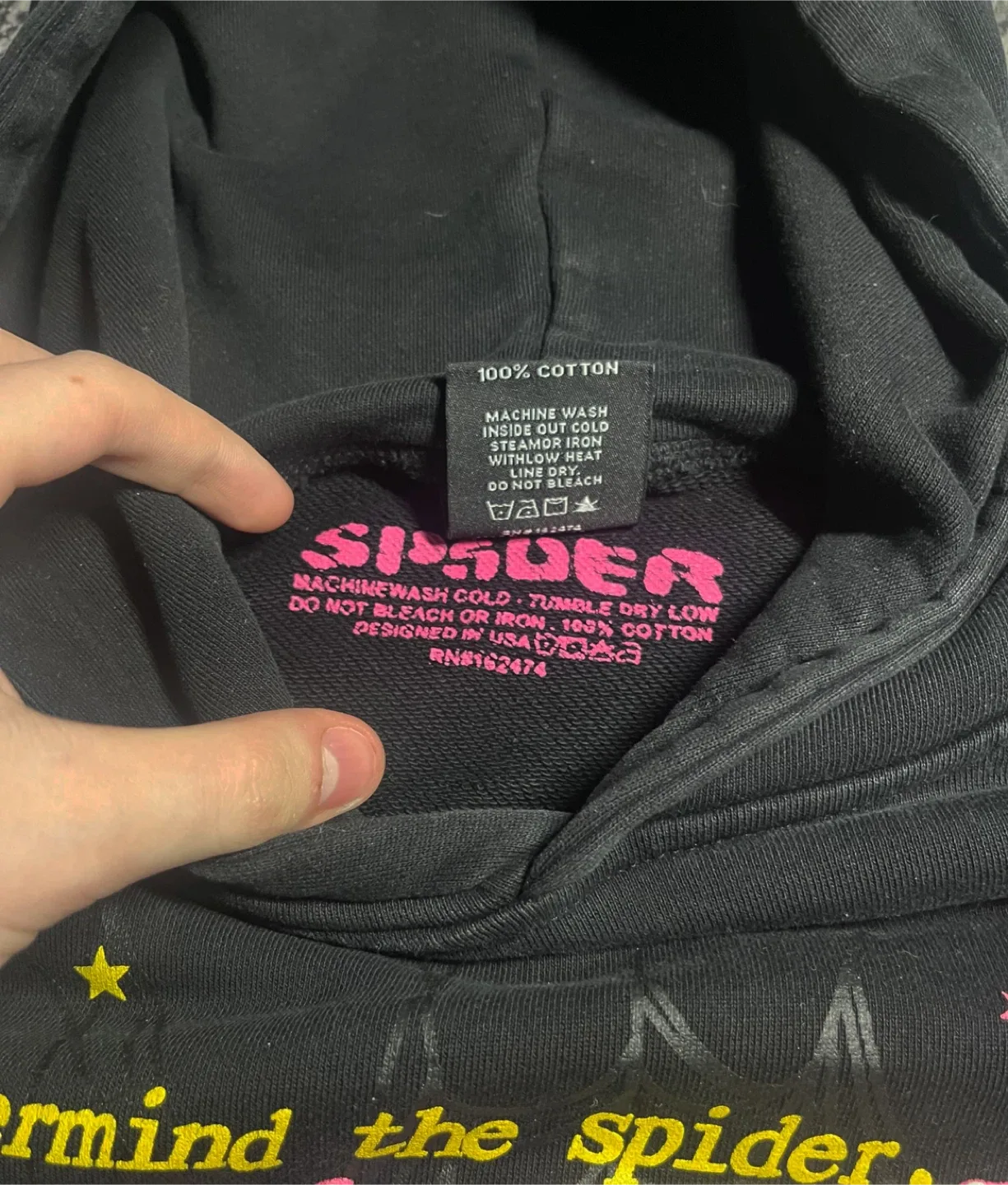 SP5DER Black Hoodie - Size S image indicator(4)