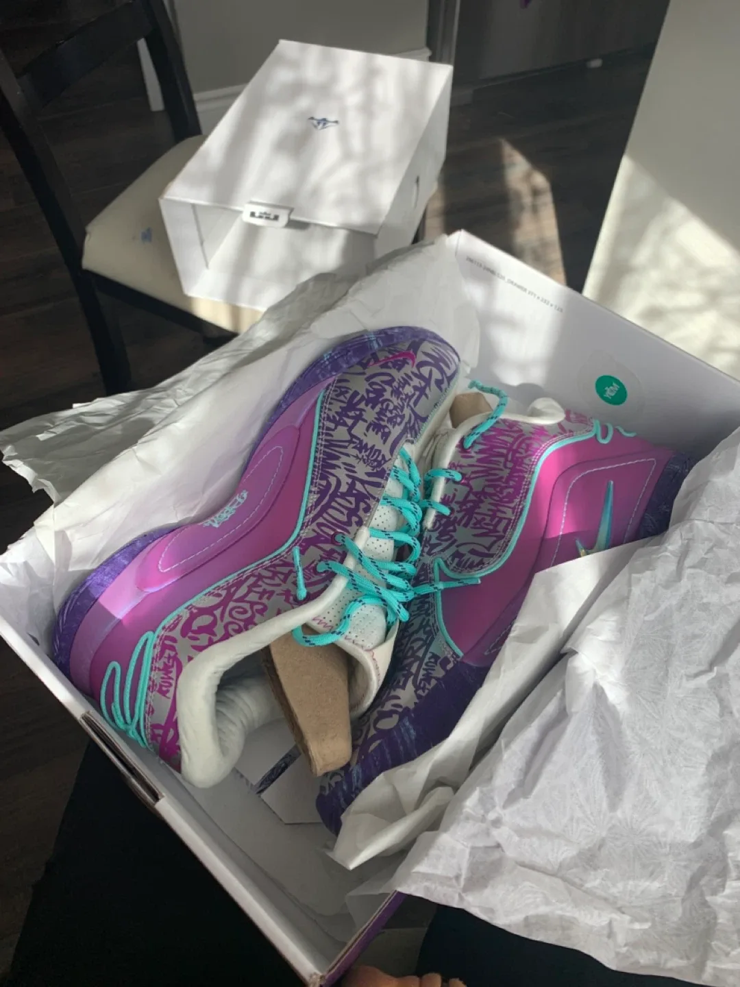 Nike LeBron XXI Soft Pearl Hyper Turq Size 10.5 image indicator(2)