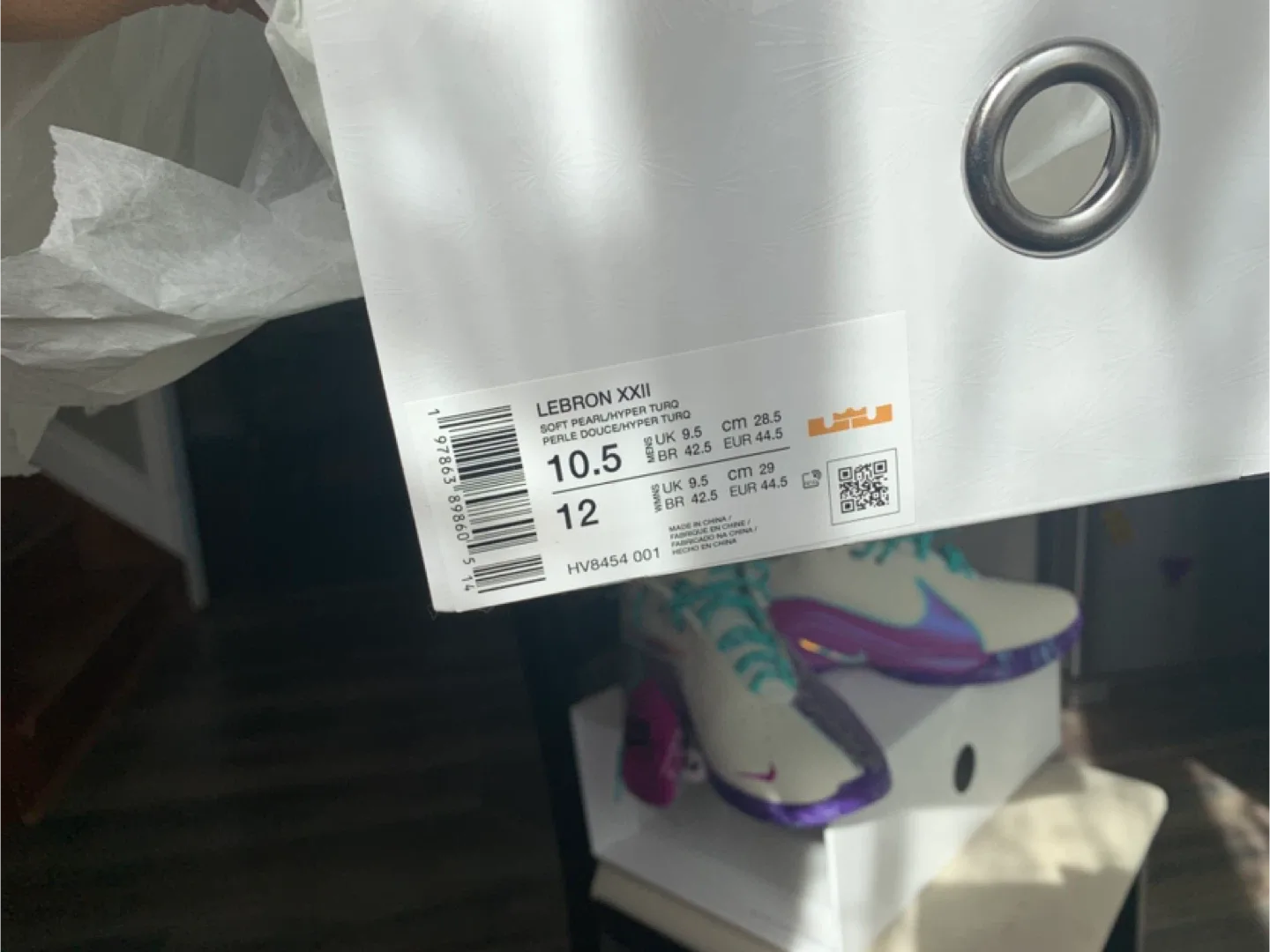 Nike LeBron XXI Soft Pearl Hyper Turq Size 10.5 image indicator(5)