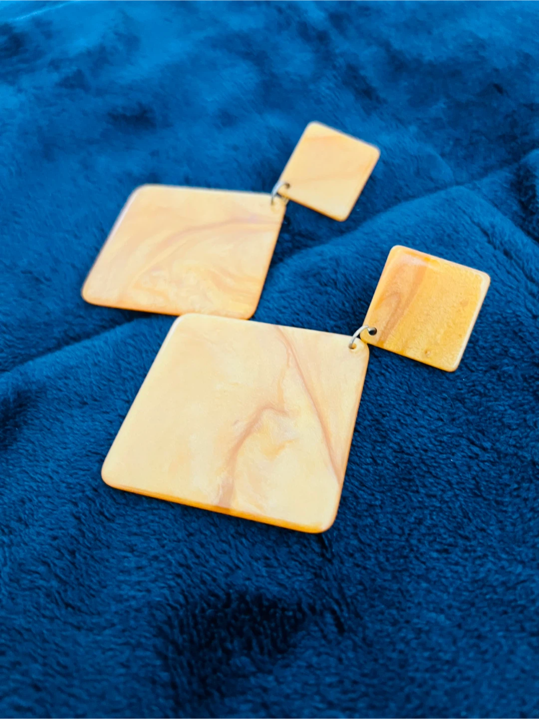 Square Drop Earrings - Orange - photo 2