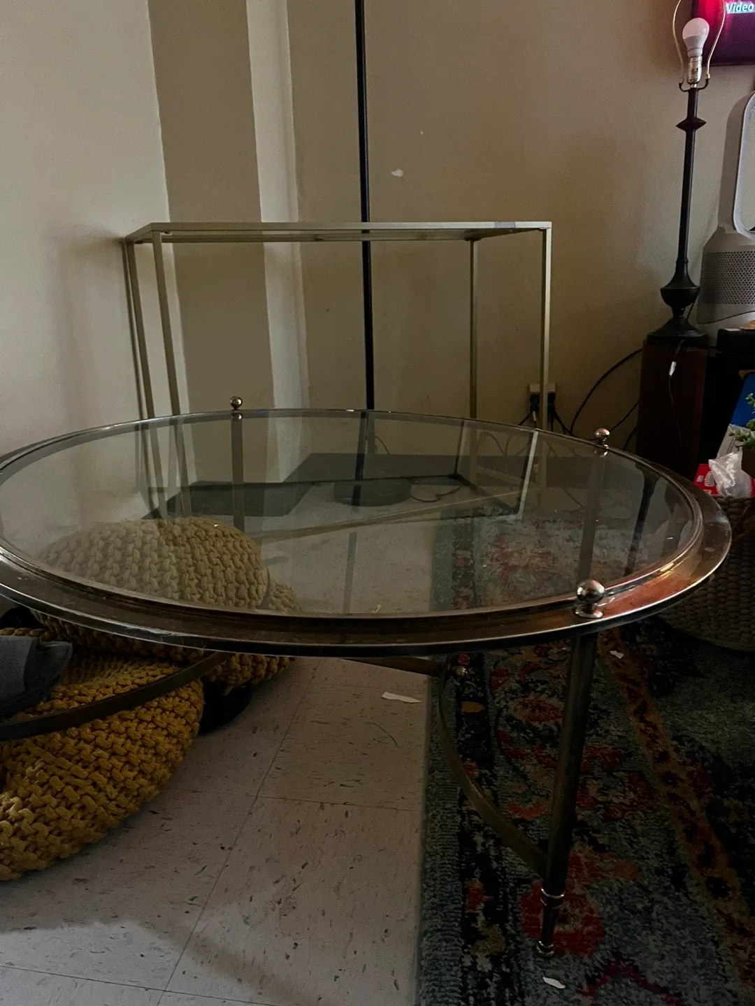 Round Glass Top Coffee Table