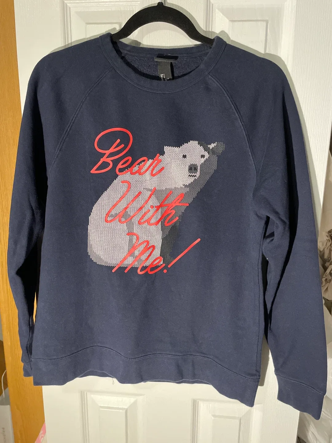 H&M Navy Blue Polar Bear Sweatshirt - Size S