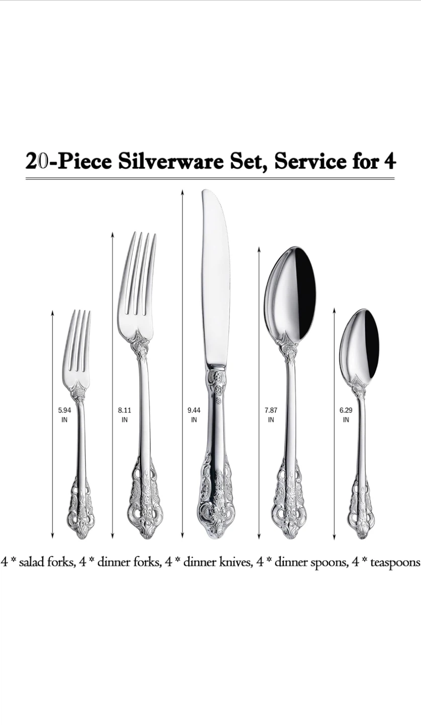 New CADYSS 20-Piece Stainless Steel Silverware Set - photo 2