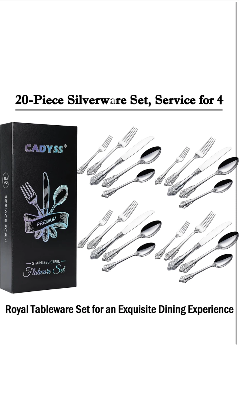 New CADYSS 20-Piece Stainless Steel Silverware Set - photo 3