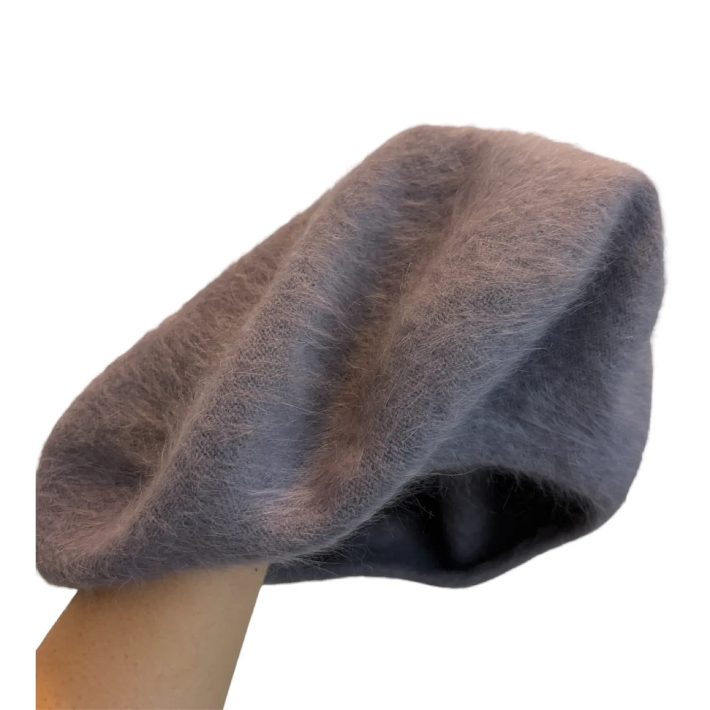 Parkhurst Grey Angora Rabbit Lambswool Blend Beret Hat thumbnail