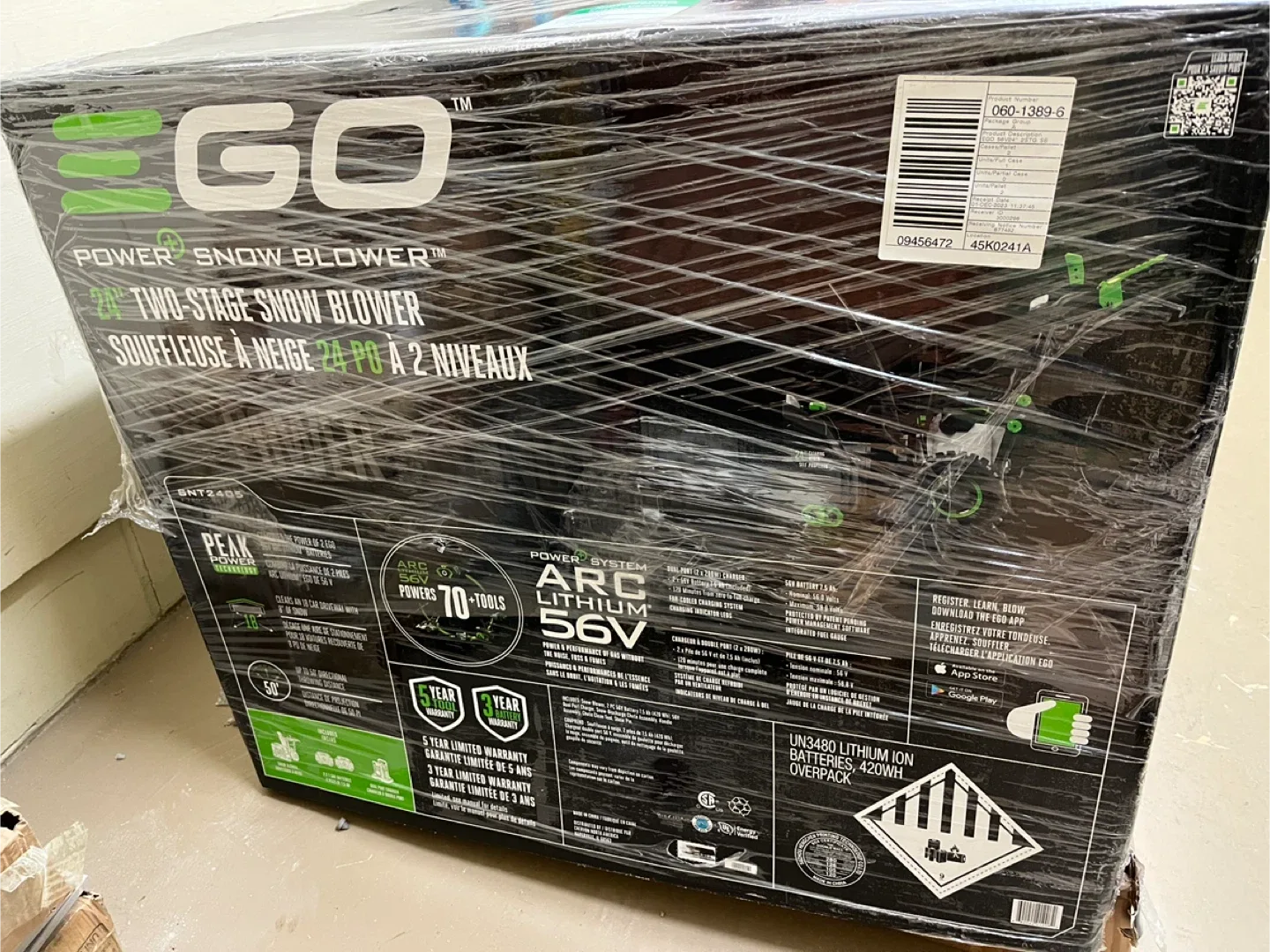 EGO 24" Two-Stage Electric Snow Blower - New in Box! image indicator(2)