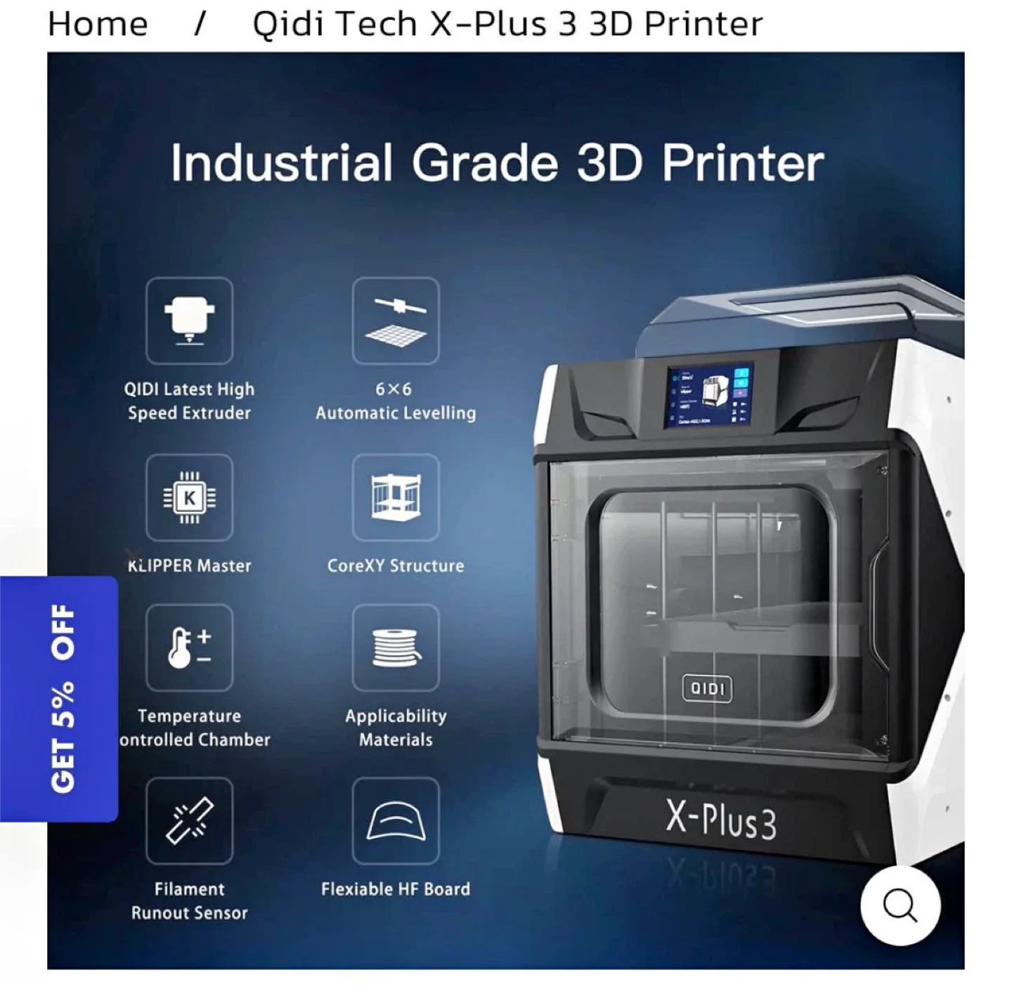 Qidi Tech X-Plus 3 3D Printer image indicator(2)
