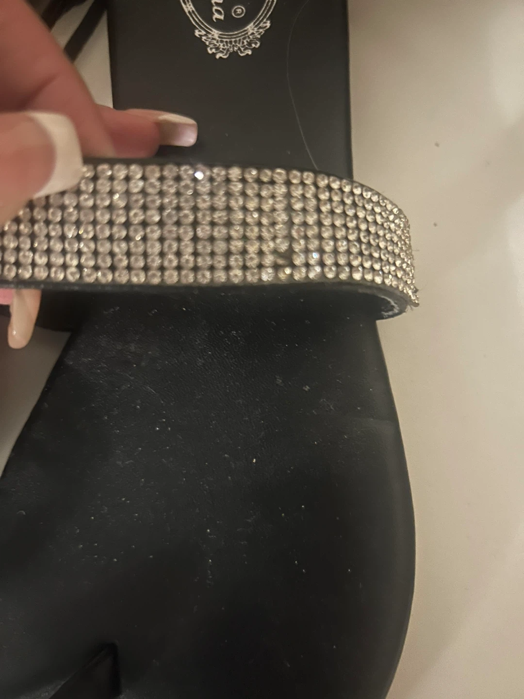 Slatina Black Rhinestone Spiral Wrap Sandals - Size 7.5 - photo 5