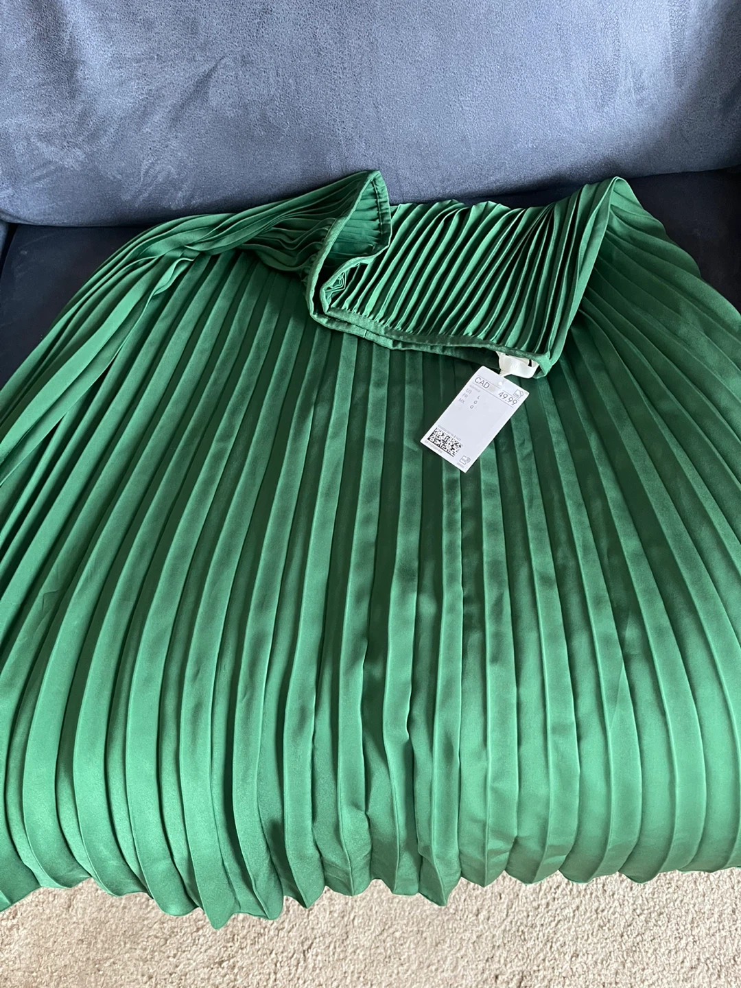 Green Pleated Skirt