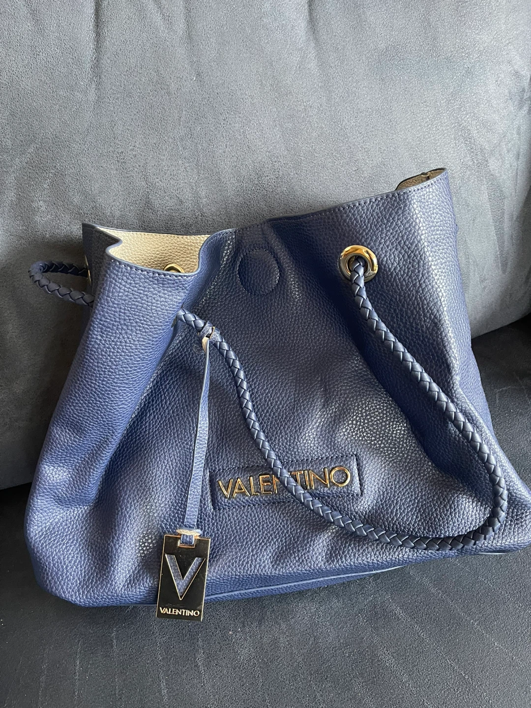 Valentino Blue Leather Bucket Bag