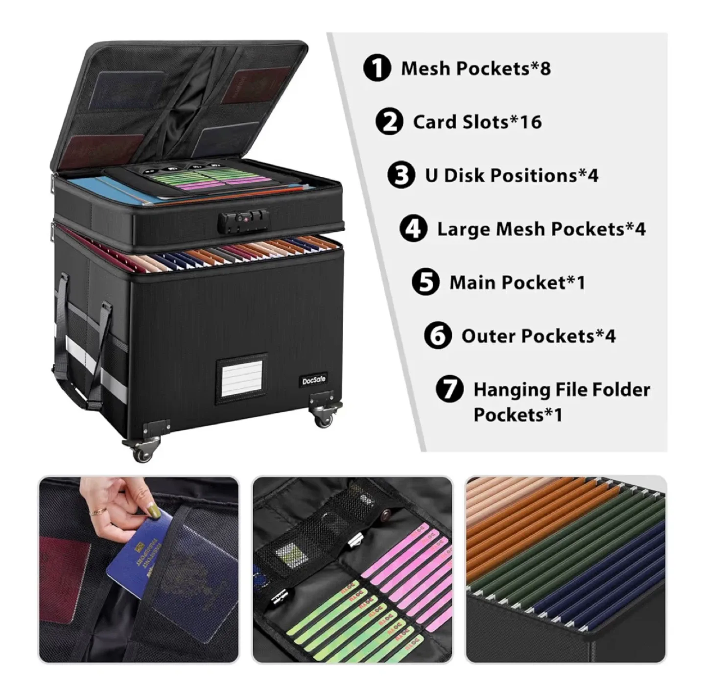 DocSafe Fireproof File Box with Wheels image indicator(6)