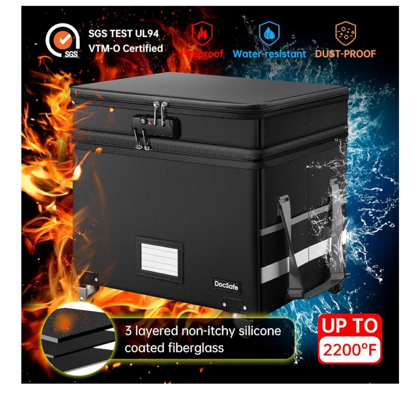 DocSafe Fireproof File Box with Wheels image indicator(4)