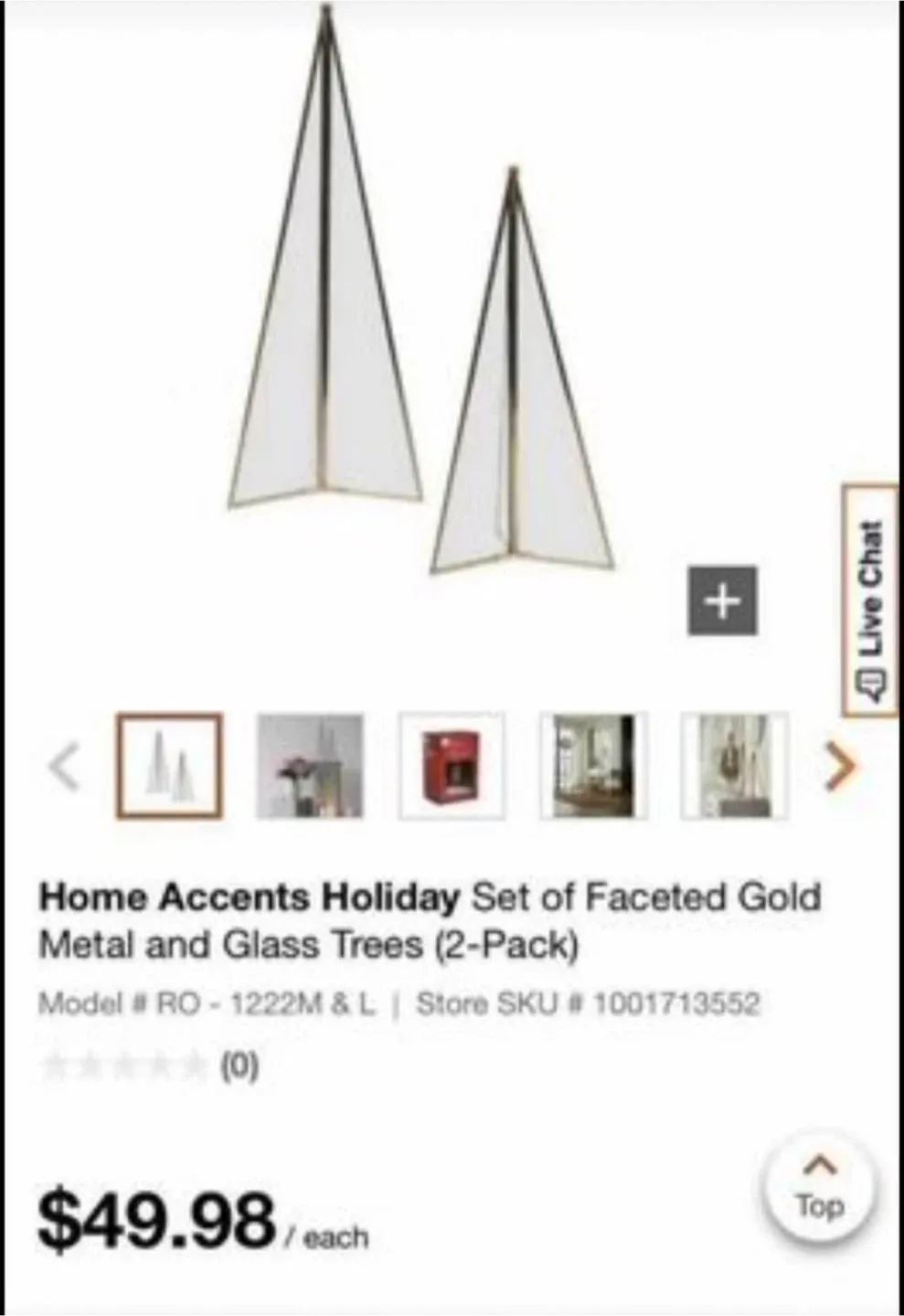 NEW IN BOX Home Accents Holiday Metal & Glass Trees (2-Pack) image indicator(5)